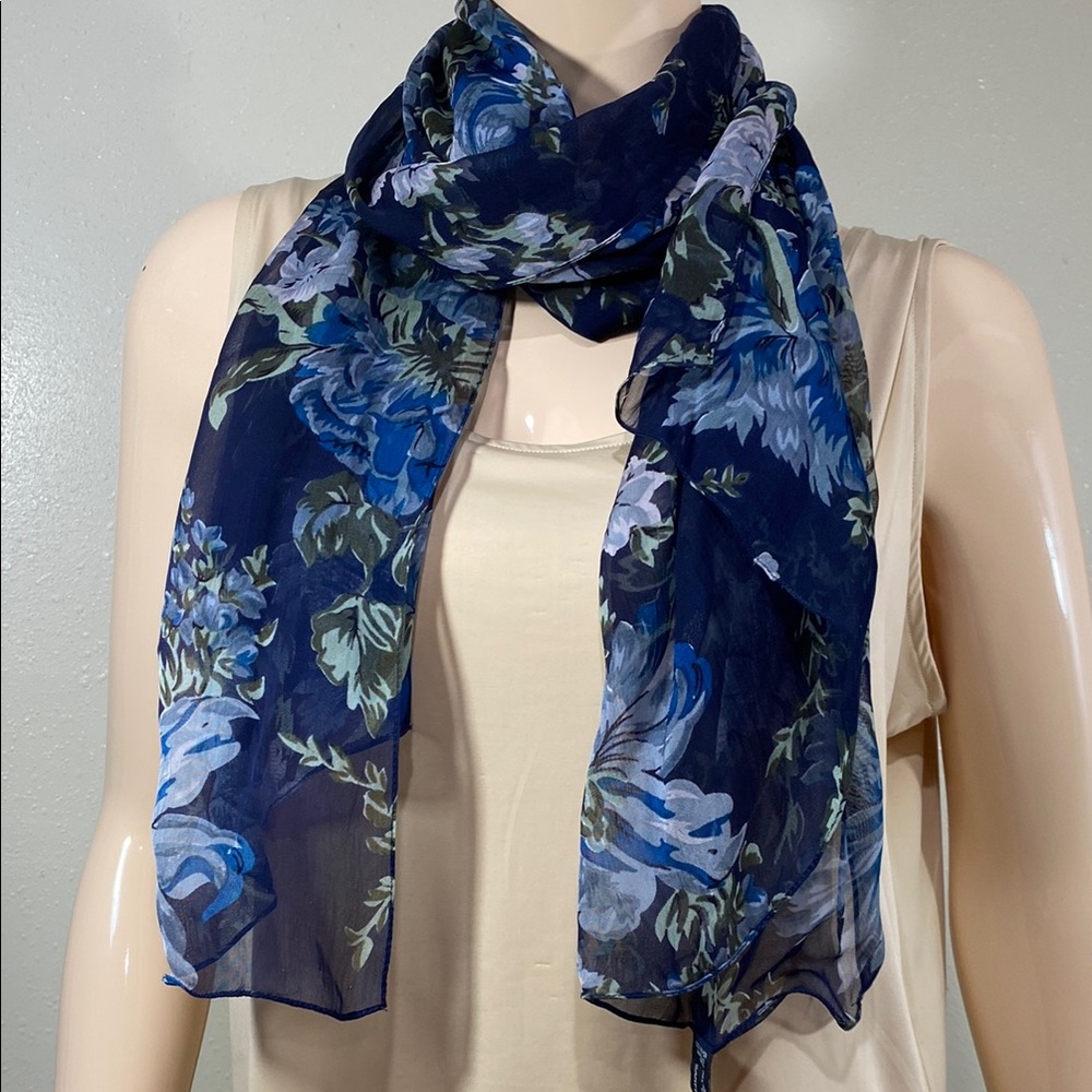 Floral Blue Scarf